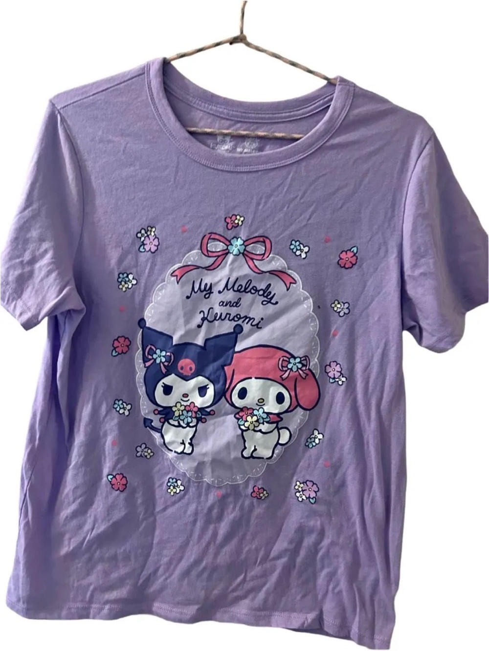 Sanrio My Melody & Kuromi Lavender Purple Graphic Tee T-Shirt Medium